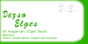 dezso elges business card